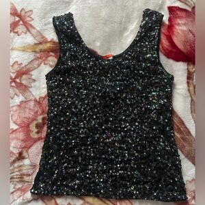 Glamorous Black Sequin Tank Top